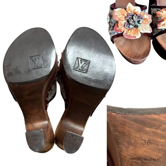 AUTHENTIC VTG. Y2K LOUIS VUITTON HEELS PLATFORM SANDALS US 6/36 EUC - Picture 8 of 8